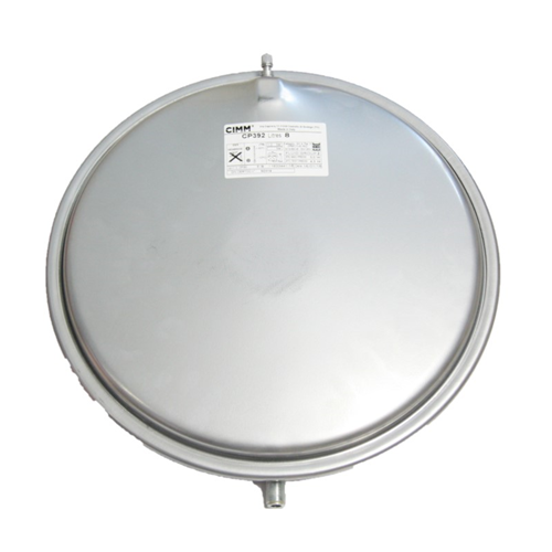 Vaso espansione caldaia gas  8 lt - 390 ø - 70 h - att. 3/8 M - valvolina 180° - 48472 HE 004003396  UN95263633 