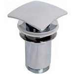 Piletta Lavabo Clip Clap filettata tappo grande QUADRATO 1 1/4 con troppo pieno
