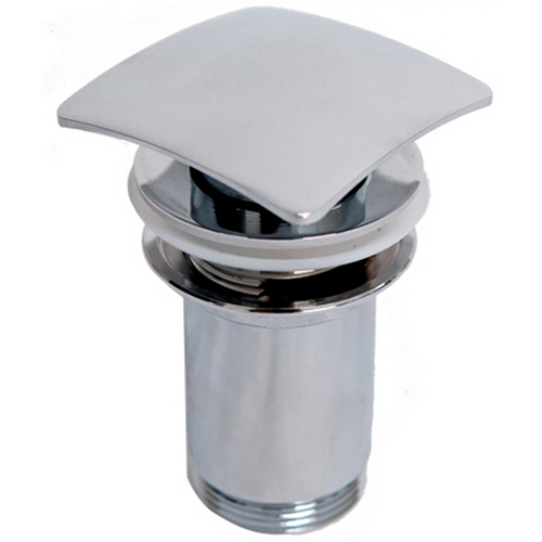 Piletta Lavabo Clip Clap filettata tappo grande QUADRATO 1 1/4 con troppo pieno