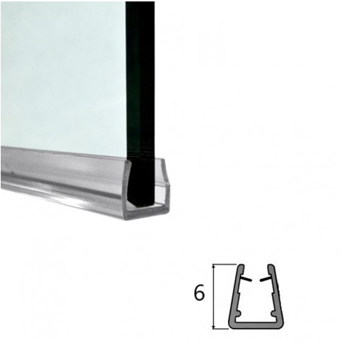 Guarnizione box doccia perimetrale per vetro da 6 mm   h + - 190 cm