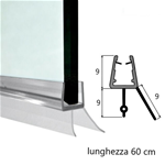 Guarnizione box doccia doppio baffo per vetro 6 mm - h 60 cm