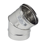 CURVA ACCIAIO INOX AISI 304  45°  200ø