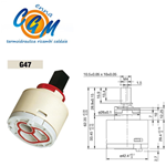Cartuccia mon. - ø 42,5 - 2 pioli - H batt 30 - h totale 62 - man 10 x 10 G47