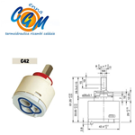 Cartuccia mon. - ø 42,5 - 1 piolo post - H batt 30 - h totale 62 - man 8 x 7 C42