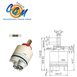 Cartuccia mon. - ø 42,5 - 1 piolo pos. - H batt 45 - h totale 77 - man 8x7 CX42