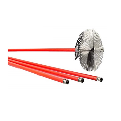KIT SCOVOLINO PULIZIA CANNA FUMARIA D. 250 ø SPAZZOLA ACCIAIO spazzacamino