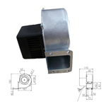 VENTOLA caldaia sansa CON FLANGIA : 95 x 80      190 mc h    Ingombro max : 170 x 170 x h 160      VC10 /CF100