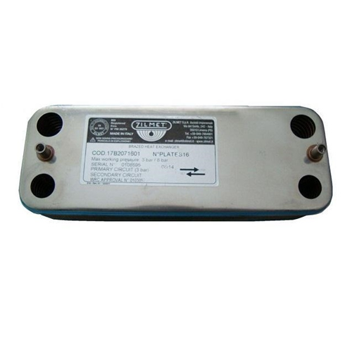 Scambiatore Secondario 14 P.  a 190 b 154 c 43 d 75 e 5 g 148  Con bordino O-Ring  Beretta R8037 Riello 4364201 ZB190BOR16B Zilmet 17B1901601  baltur ZIL17B1901601
