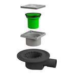 Pozzetto sifonato GO-GO per doccia a pavimento ad incollaggio