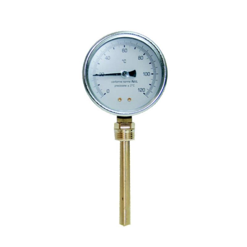Termometro  bimetallico diametro 80 1/2 RADIALE 0/120 °C