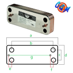 Scambiatore Secondario 12 P.  a 207 b 173 c 43 d 75 e 5 f 5 g 173  Saunier Duval Herman S10166 S10058 ZB207SD12  Zilmet 17B2071213