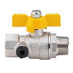 Valvola a sfera gas c/att. manometro  3/4