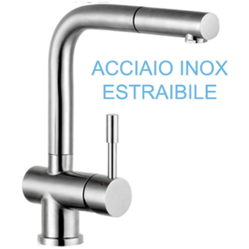 MIXTECH INOX QUADRA estraibile monocomando lavello