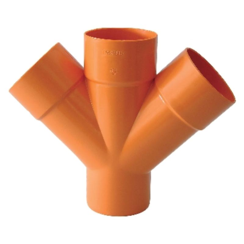 Derivazione DOPPIA 45° PVC arancio
