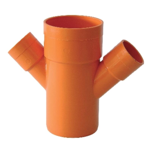 Derivazione DOPPIA ridotta 45° PVC arancio