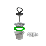 Piletta  per lavello inox  70 ø PLUS