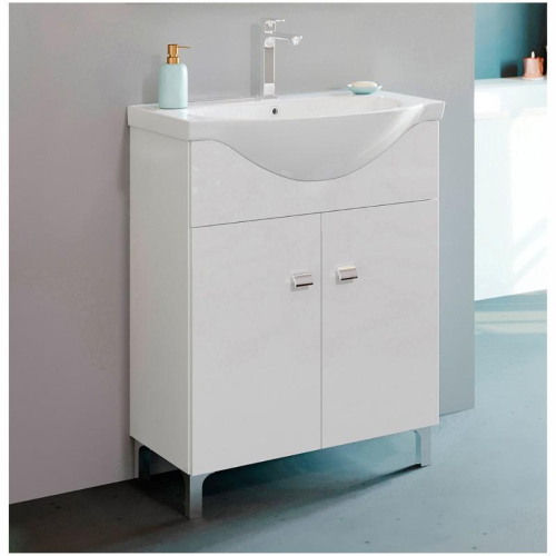 BASE A TERRA CON LAVABO CONSOLLE 65 CM BIANCO LUCIDO - CLEVER SAVINIDUE