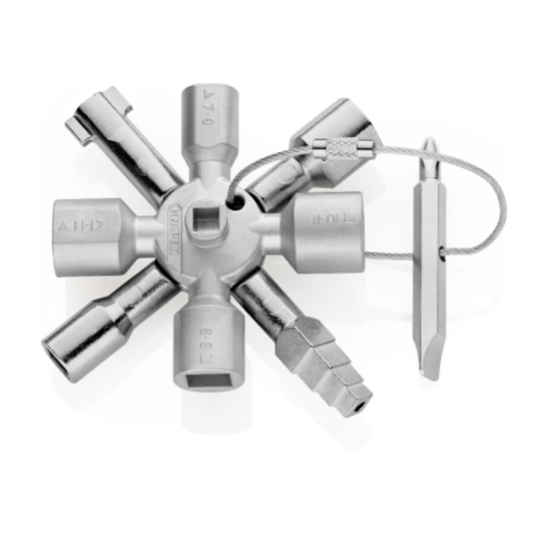 KNIPEX TwinKey® Chiave universale per quadri ed armadi elettrici per tutti i sistemi di chiusura più comuni 92 mm