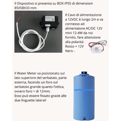 Water Meter System sensore SMART in grado di misurare livello serbatoio e Pozzi