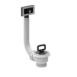 Piletta  per lavello inox  70 ø ECO con troppo pieno RETTANGOLARE