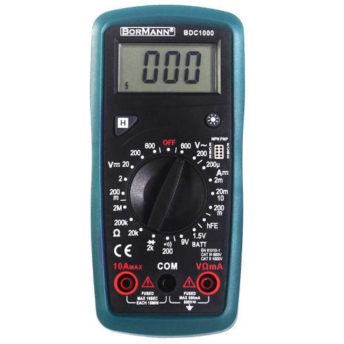 TESTER DIGITALE Multimetro Digitale AC/DC 200V    BDC1000   BormanPro