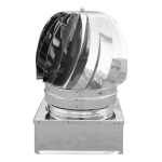 CAPPELLO EOLICO ACCIAIO INOX AISI 304    BASE QUADRATA 220 x 220 
