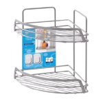 Mensola angolare 2 ripiani L. 22  x H. 34 x  P. 22 cm