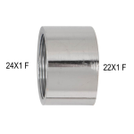 Raccordo F 24x1 X F 22x1 ottone cromato riduzione aumento areatore 