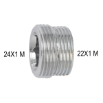 Raccordo M 24x1 X M 22x1 ottone cromato riduzione aumento areatore 