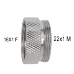 Raccordo F 16x1 X M 22x1 ottone cromato riduzione aumento areatore 