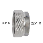 Raccordo F 24x1 X M 22x1 ottone cromato riduzione aumento areatore 