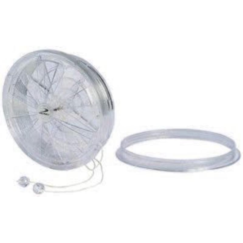 Griglia aerazione tonda PLASTICA TRASPARENTE 120 ø CON CHIUSURA A CORDA