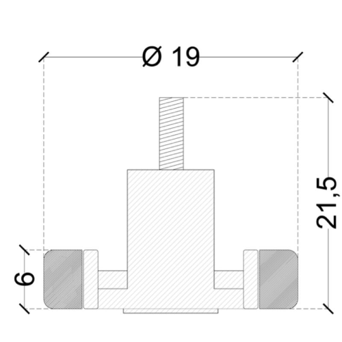 CUSCINETTI OTTONE RICOP. mm. 19x6/21.5h - PERNO M5