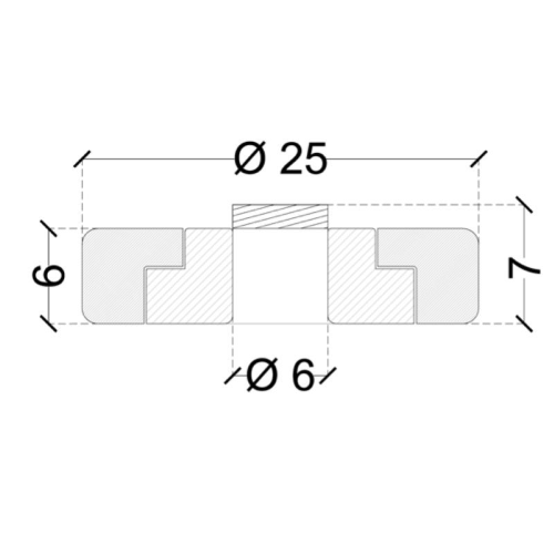 CUSCINETTI OTTONE RICOP. mm. 25x6x6/7h