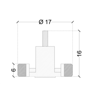 CUSCINETTI OTTONE RICOP. mm. 17x6/16h - PERNO M6