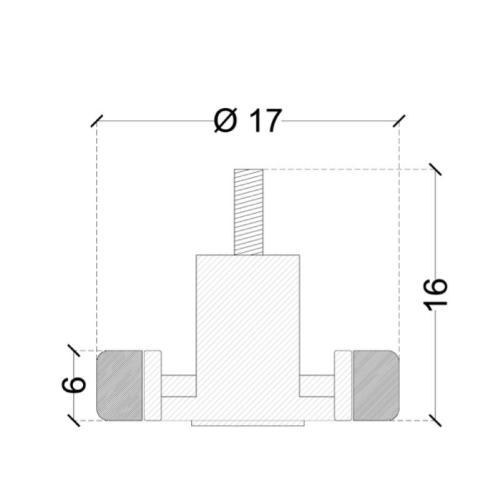 CUSCINETTI OTTONE RICOP. mm. 17x6/16h - PERNO M6