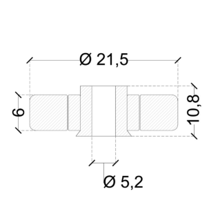 CUSCINETTI OTONE NICHELATO SFERE INOX mm. 21.5x5.2x6/10.8h