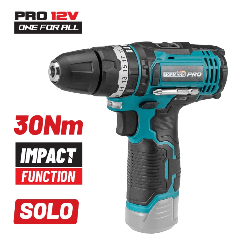 TRAPANO/AVVITATORE A PERCUSSIONE BBP2200  compatto senza spazzole a batteria 12V SOLO     BORMANN PRO  