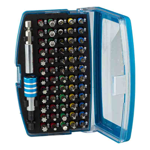 Set di punte e adattatore per avvitatore BORMANN Pro BHT1310   acciaio S2, 62 pezzi