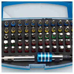 Set di punte e adattatore per avvitatore BORMANN Pro BHT1310   acciaio S2, 62 pezzi