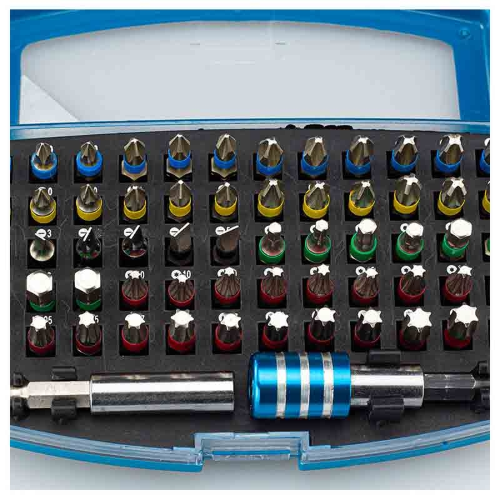 Set di punte e adattatore per avvitatore BORMANN Pro BHT1310   acciaio S2, 62 pezzi