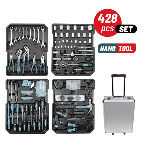 VALIGIA PORTATREZZI attrezzi BORMANN BHT5050 da 428 pezzi in carrello di alluminio