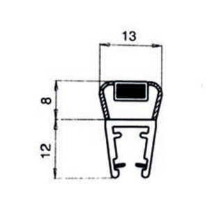 Guarnizione box doccia 2 PZ magnetica per vetro da 6/8 mm - h 189 cm
