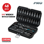 SERIE BHT5100 Bussole 1/4'' 46pz  CON CHIAVE CRICCATTO  BORMANN Pro