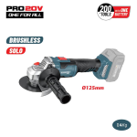 SMERIGLIATRICE ANGOLARE BBP5305 a BATTERIA SOLO     20 V 6.0  Ah   BorMann PRO 