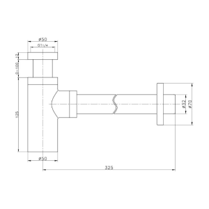 Sifone tondo d'arredo NERO OPACO TONDO MIXTECH 1 1/4" 