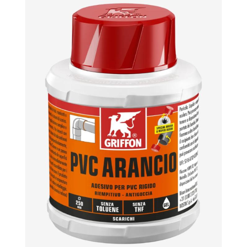 PVC Gel Aqua Colla PVC ARANCIO in  BARATTOLO 250 ml. GRIFFON