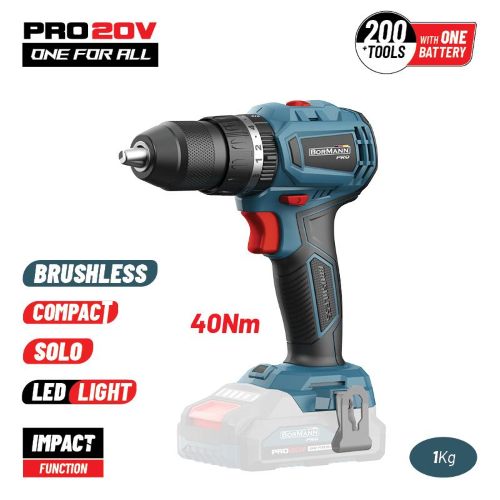TRAPANO/AVVITATORE A IMPULSI BBP5143 DA 40 Nm a batteria BORMANN PRO