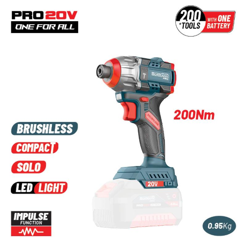 AVVITATORE A IMPULSI PORTA INSERTO batteria 20 V  200 Nm  BORMANN PRO  BBP5325  