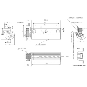 Estrattore Ventilatore TANGENZIALE D.60 L=240  DX